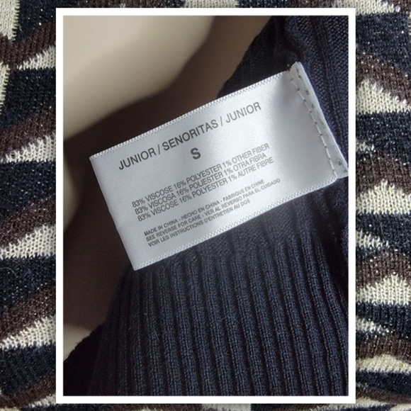 Energie women's S lightweight pullover geometric sweater black brown tan… - Picture 5 of 5